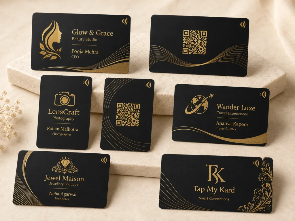 Black PVC NFC Card — Gold Print