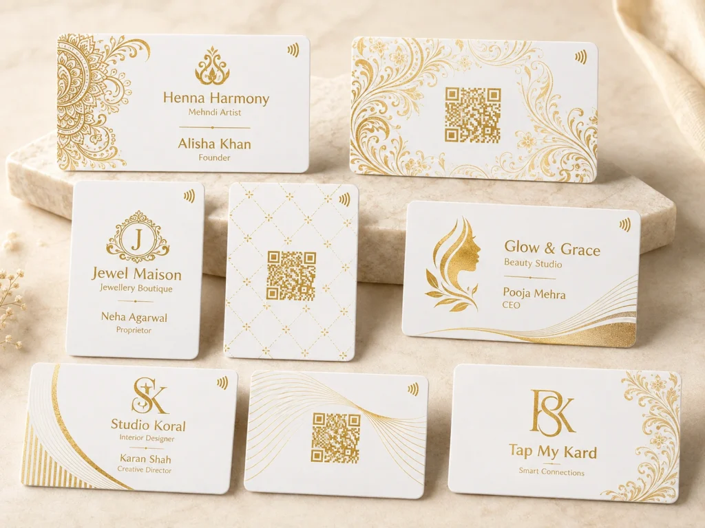 White PVC NFC Card — Gold Print