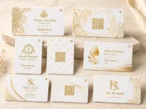 White PVC NFC Card — Gold Print